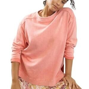 Anthro Pilcro the Letterpress Coral Pullover Crewneck Sweatshirt Small